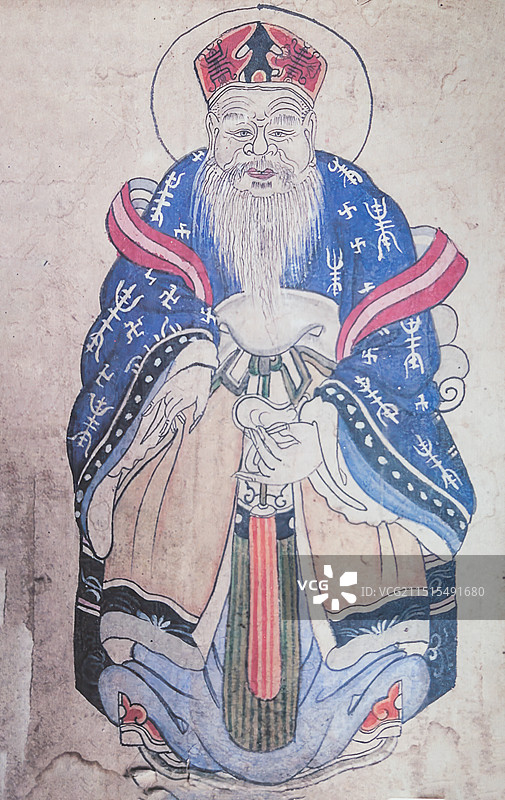 滑县木版年画，土地爷像图片素材