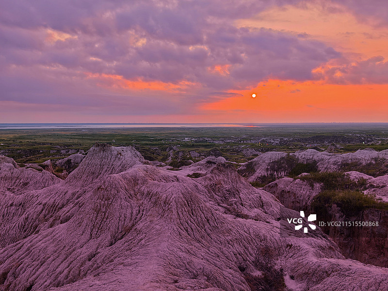 日落时的空中风景图片素材