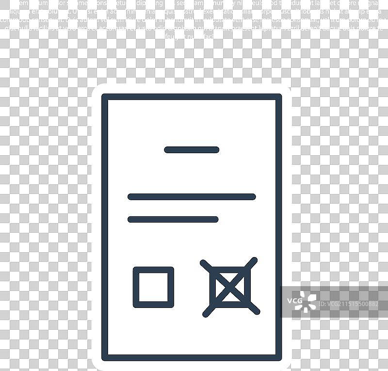 蓝色背景上的蓝色线条投票文件图标图片素材
