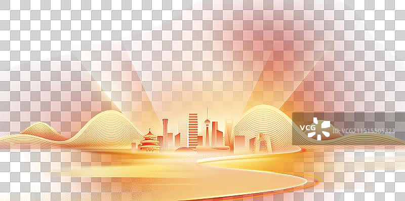 国庆城市党政国风民族复兴光辉大道图片素材