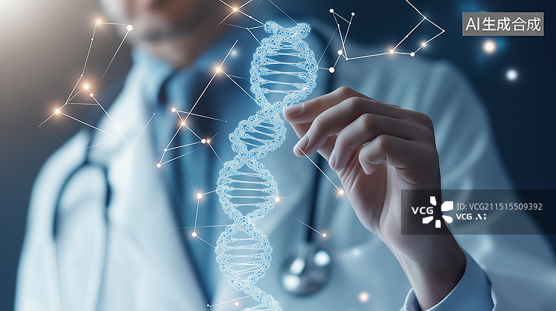 【AI数字艺术】未来科技主题海报——基因编辑技术图片素材