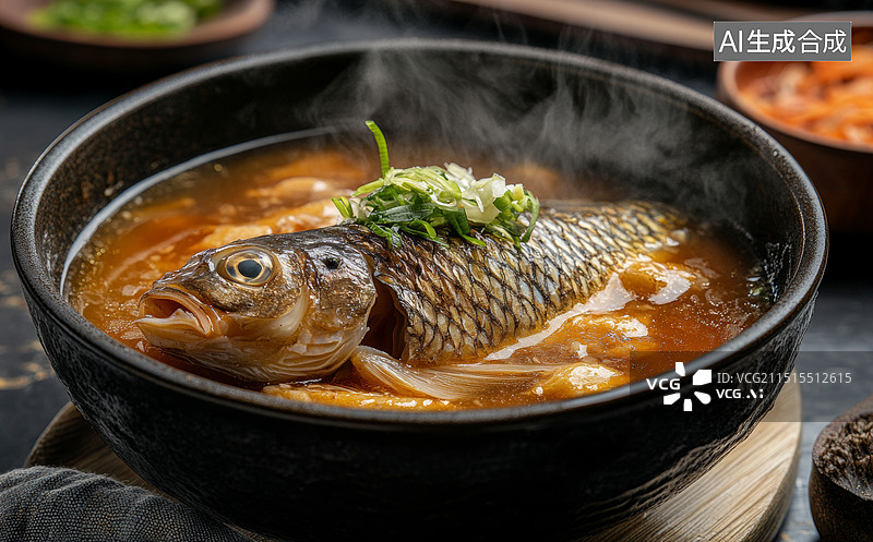 【AI数字艺术】精品美食：鲤鱼炖汤图片素材