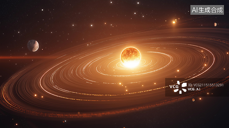 【AI数字艺术】宇宙中的星系——太阳系图片素材