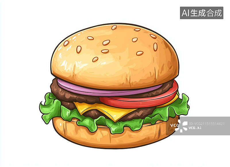 【AI数字艺术】美味汉堡图片素材