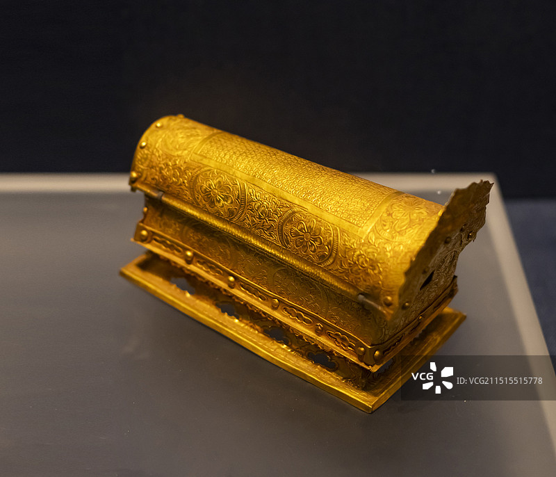 金棺 北宋 咸阳市武功县北报本寺塔地宫出土 陕西历史博物馆图片素材