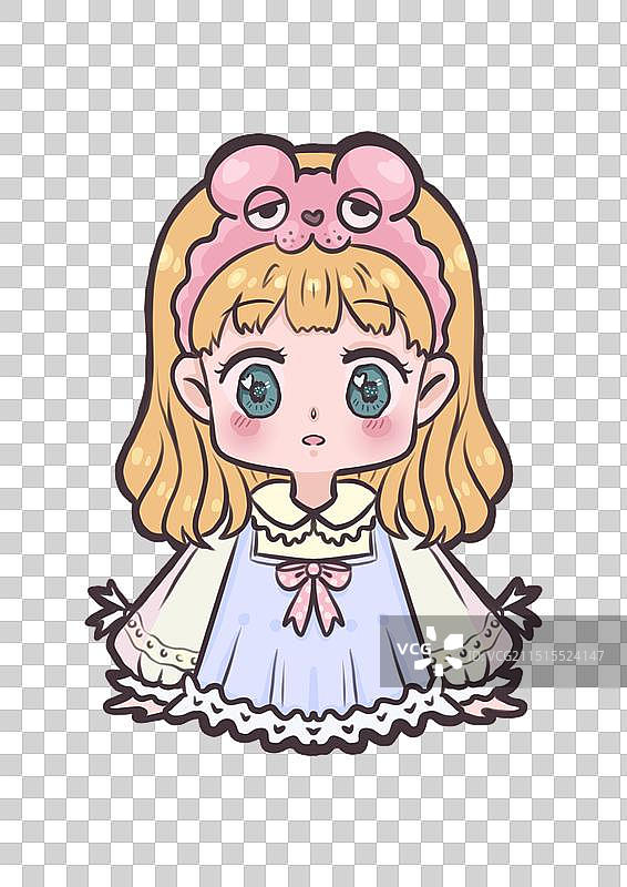 可爱卡通女孩人物c h图片素材