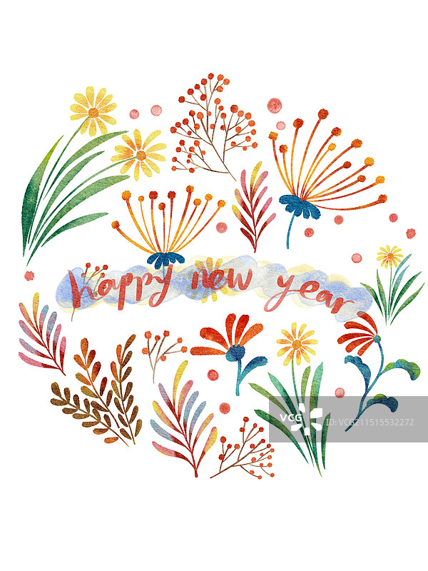 新年快乐插画图片素材