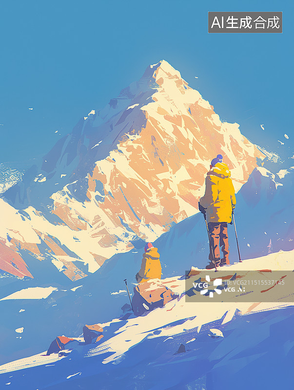【AI数字艺术】雪山风景图片素材