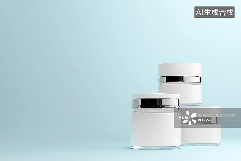 【AI数字艺术】白色圆罐堆叠图片素材