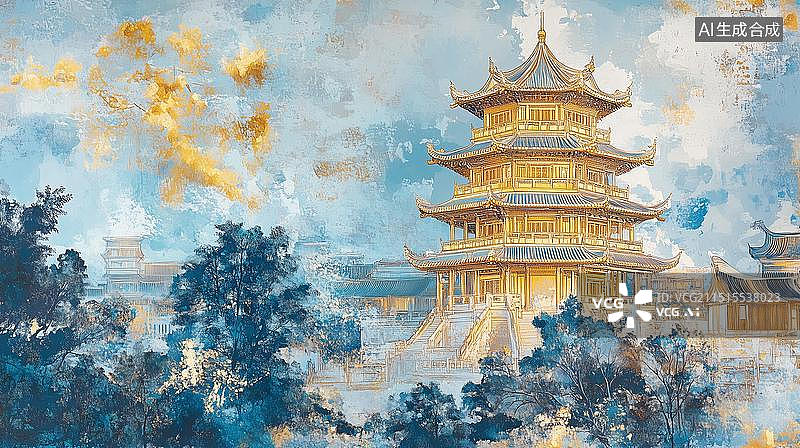 【AI数字艺术】中国古建筑悬空寺飞云楼壁纸海报图片素材