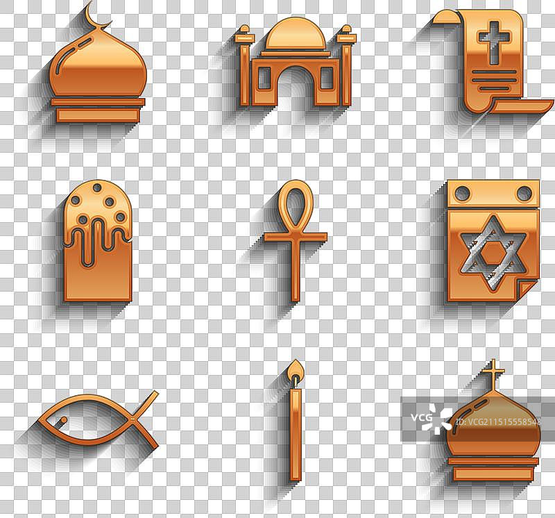 十字架安卡燃烧的蜡烛教堂塔犹太套装图片素材