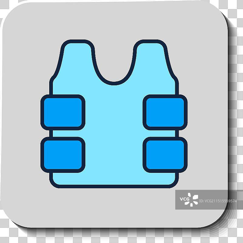 防弹背心轮廓图标图片素材