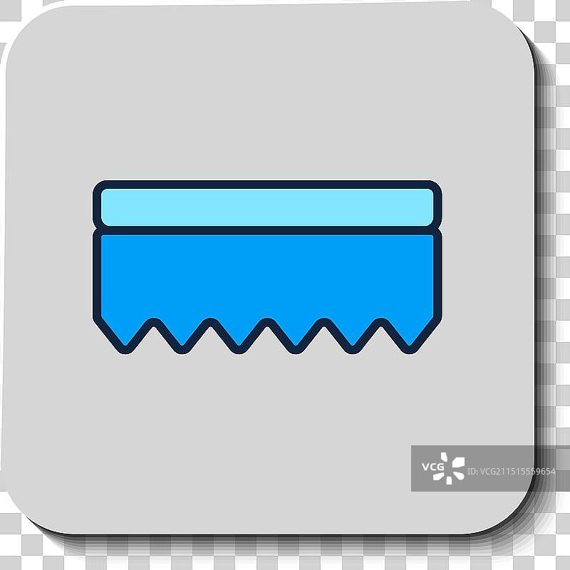 蓝色背景上的海绵轮廓图标图片素材