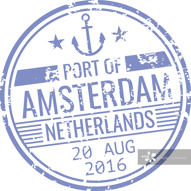 阿姆斯特丹港口管制印章欧洲移民图片素材