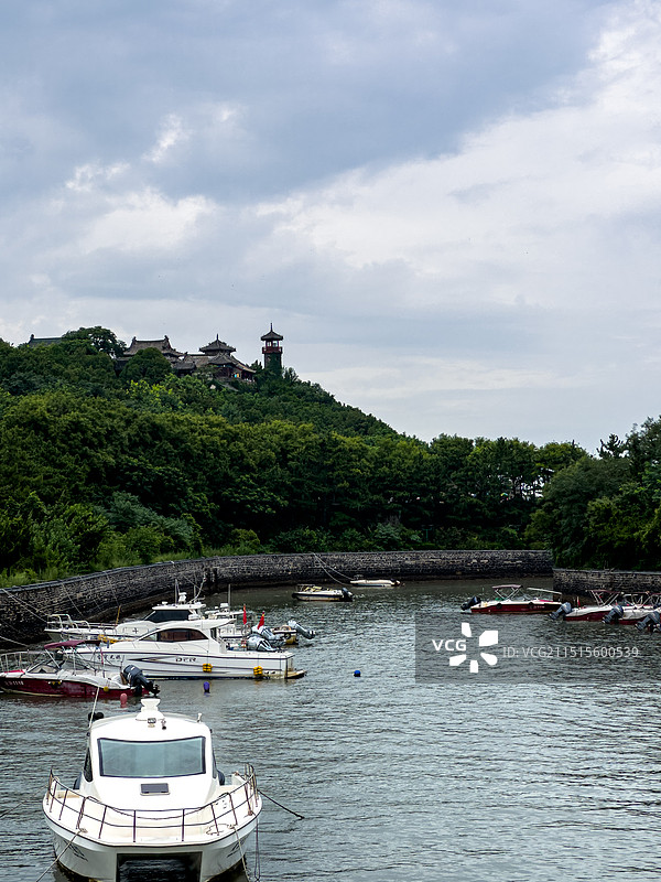 远眺蓬莱阁图片素材