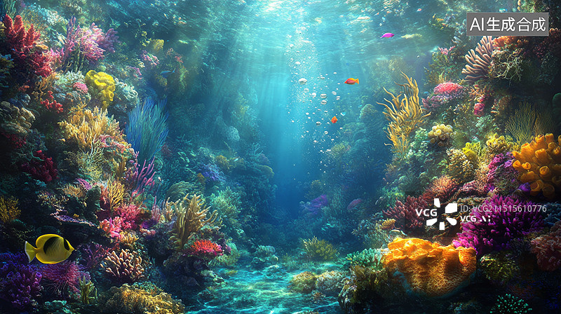 【AI数字艺术】海底世界，海洋生物图片素材
