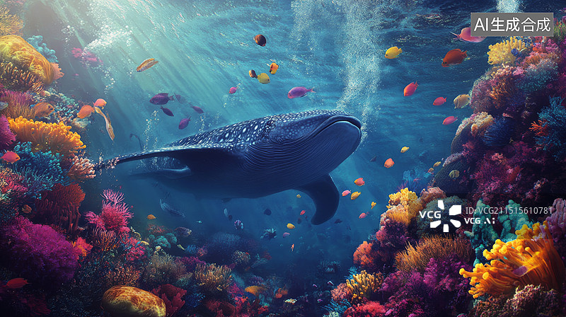 【AI数字艺术】海底世界，海洋生物图片素材