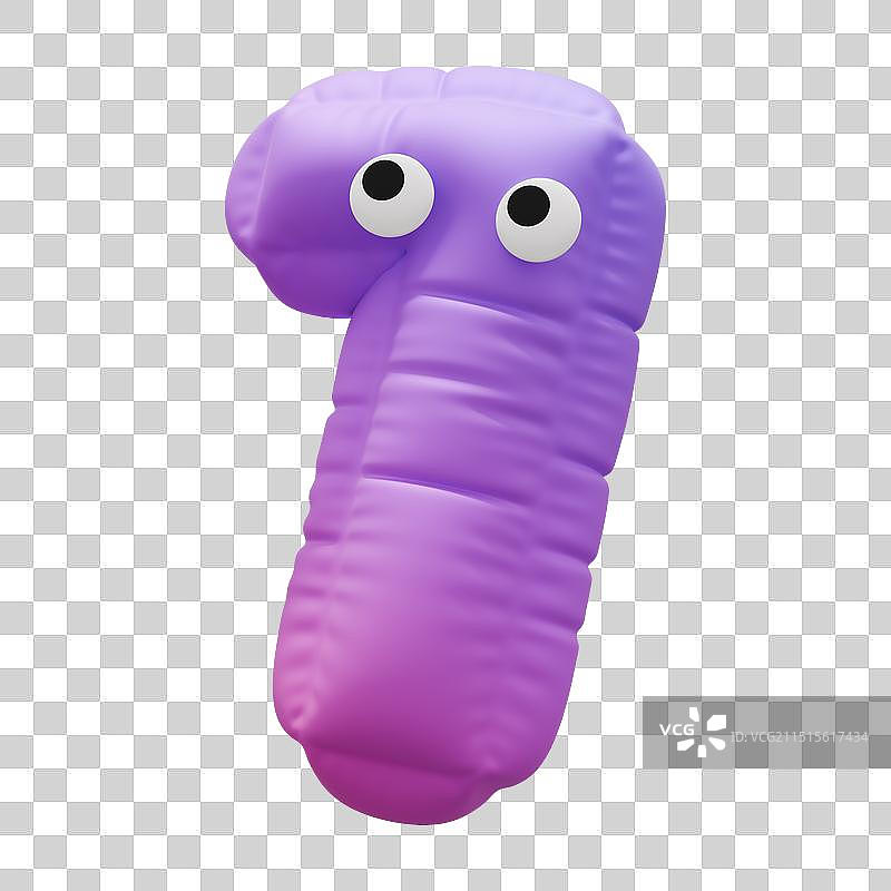 3D渲染的膨胀风格卡通图标图片素材