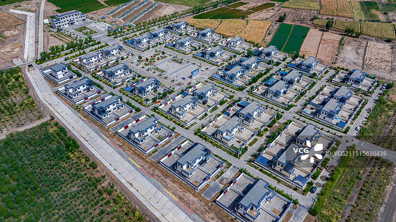 甘肃省张掖市高台县南华镇明水村移民新居图片素材