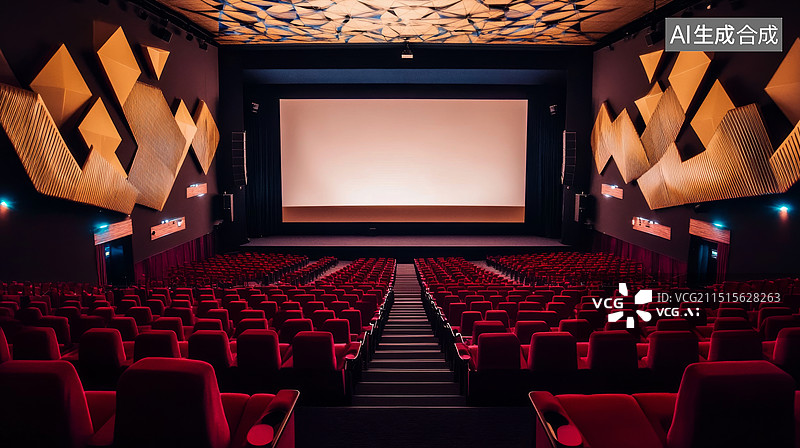 【AI数字艺术】现代电影院IMAX放映厅图片素材