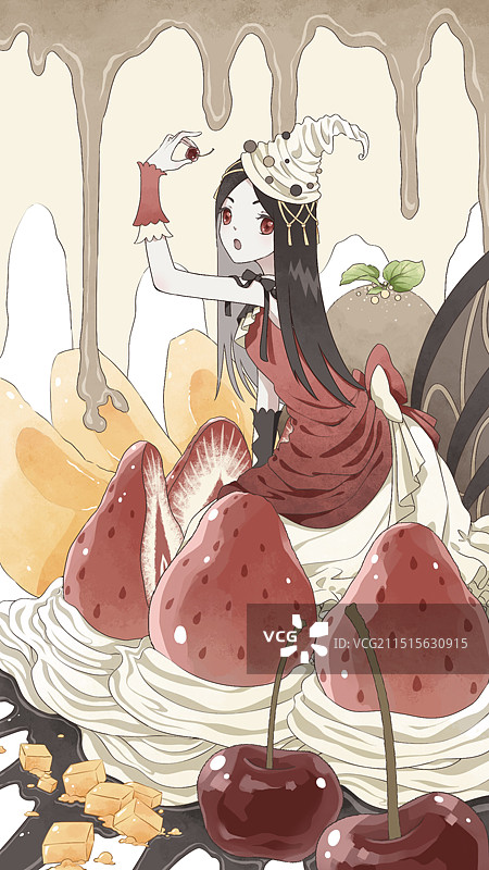 可爱甜点少女动漫图片素材