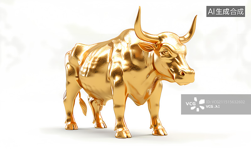 【AI数字艺术】牛,金牛,牛市,经济,股市图片素材