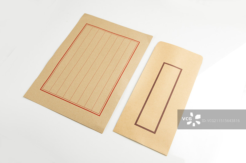 传统信纸信封特写图片素材