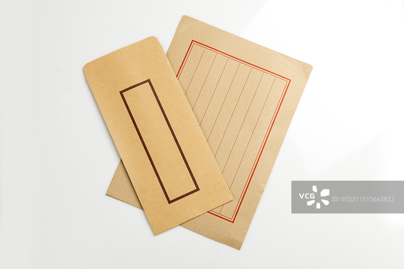 传统信纸信封特写图片素材