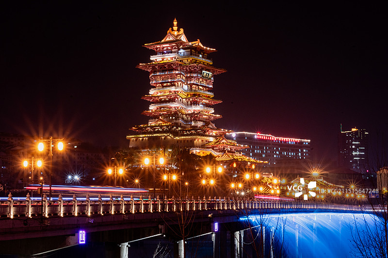 绵阳市越王楼·三江半岛景区图片素材
