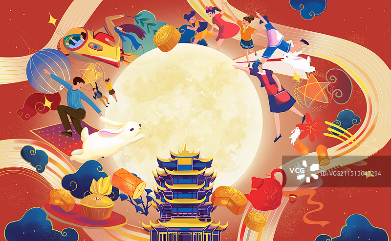 中秋插画模板图片素材