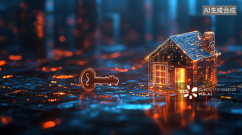 【AI数字艺术】钥匙密匙网络安全密码防盗概念图片素材