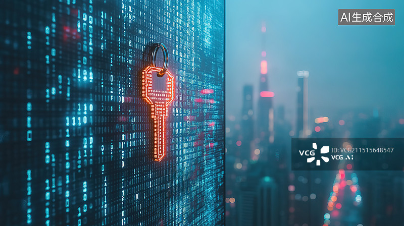 【AI数字艺术】钥匙密匙网络安全密码防盗概念图片素材