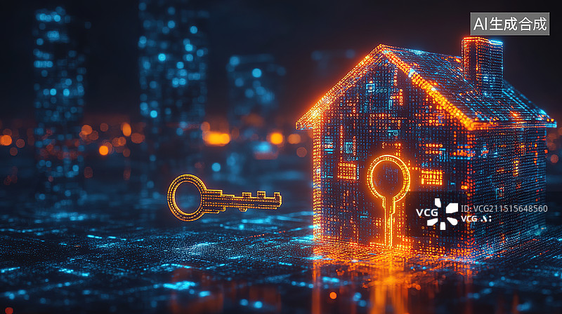 【AI数字艺术】钥匙密匙网络安全密码防盗概念图片素材