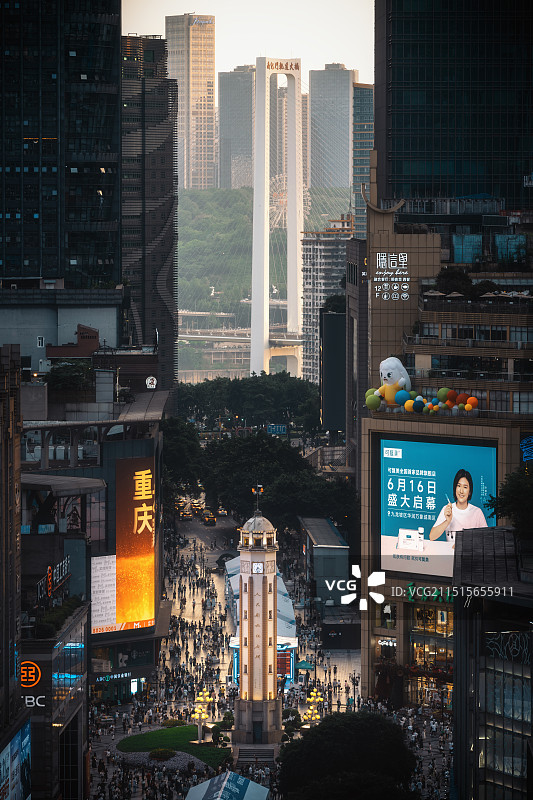 重庆解放碑城市风光天际线夜景图片素材
