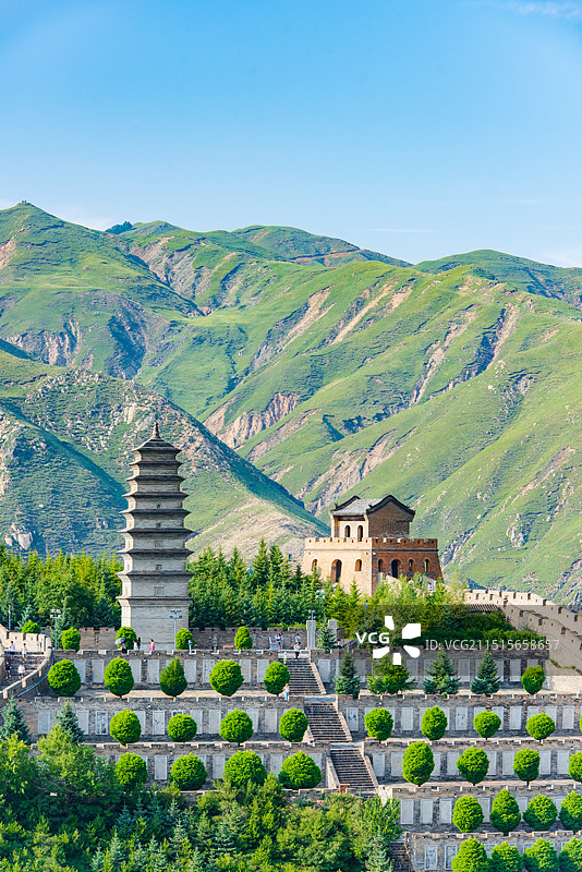 山西省忻州市代县雁门关夏日晴天午后图片素材