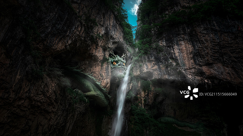 岩中神龙图片素材