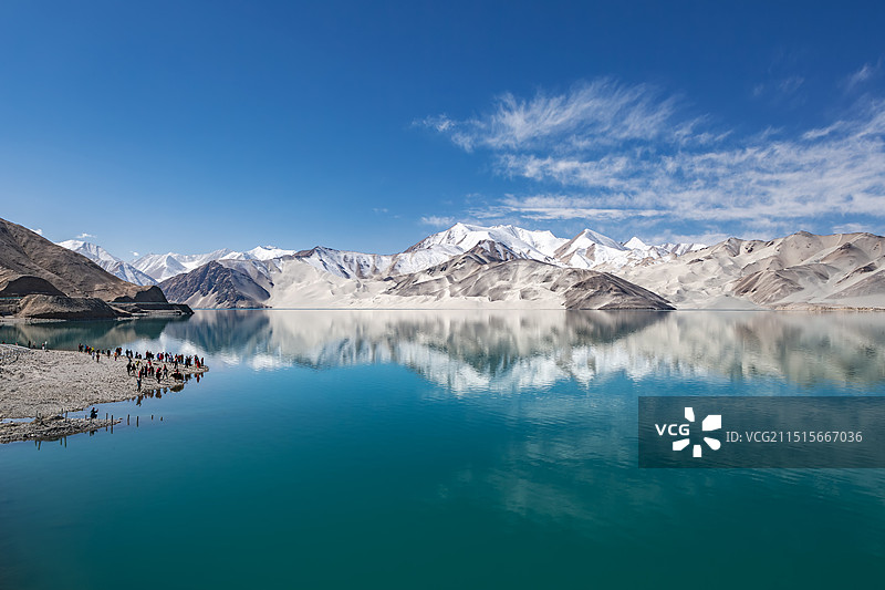 克孜勒苏柯尔克孜阿克陶县白沙山-白沙湖图片素材