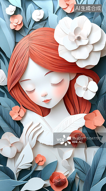 【AI数字艺术】剪纸风格妇女节教师节关爱女性安全教育图片素材