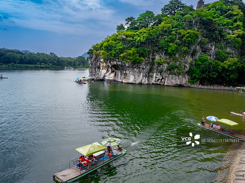 航拍广西桂林象鼻山风光图片素材