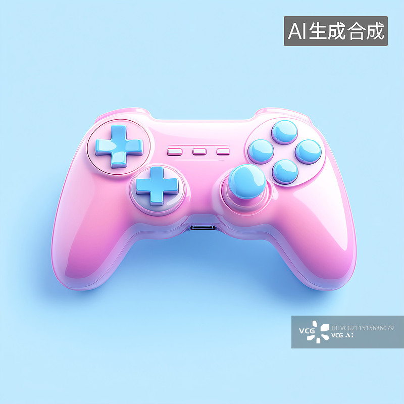 【AI数字艺术】3d游戏手柄操纵杆控制器娱乐游戏概念插图图片素材