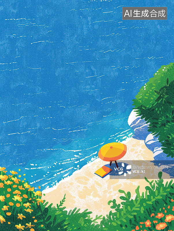 【AI数字艺术】儿插 海边露营图片素材