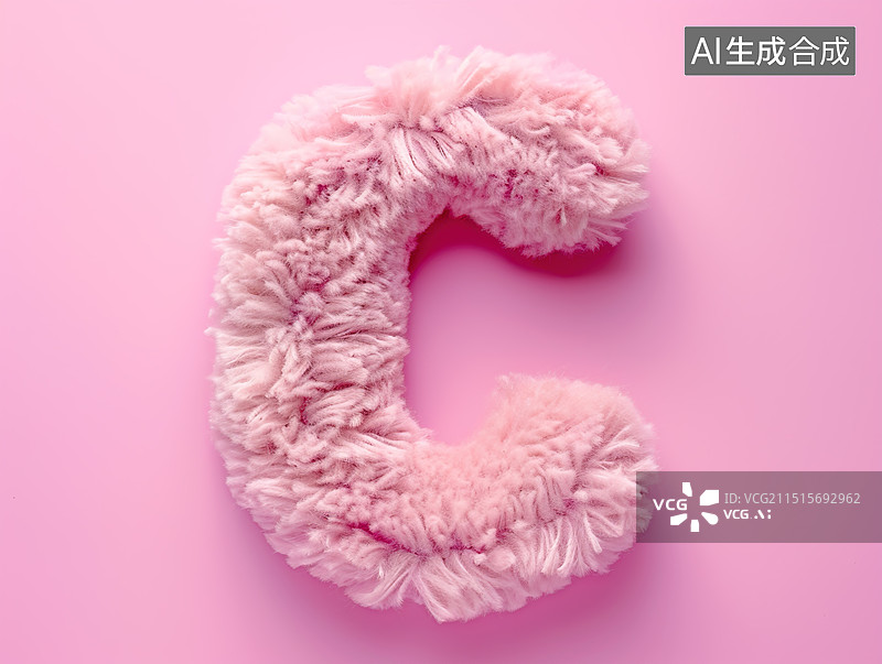 【AI数字艺术】毛绒英文字C图片素材