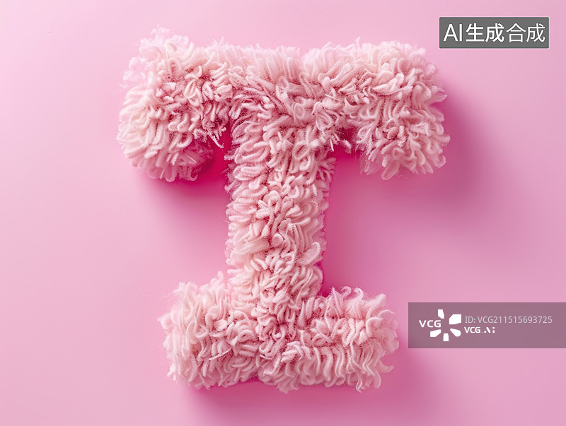 【AI数字艺术】毛绒英文字T图片素材