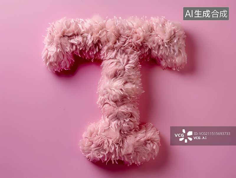 【AI数字艺术】毛绒英文字T图片素材