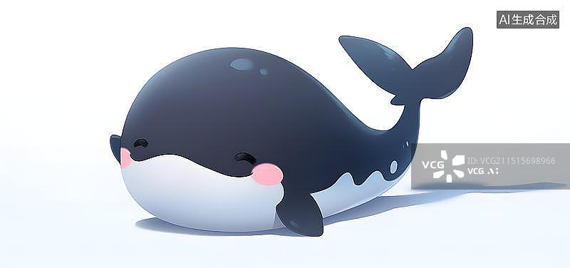 【AI数字艺术】一头可爱的小鲸鱼图片素材