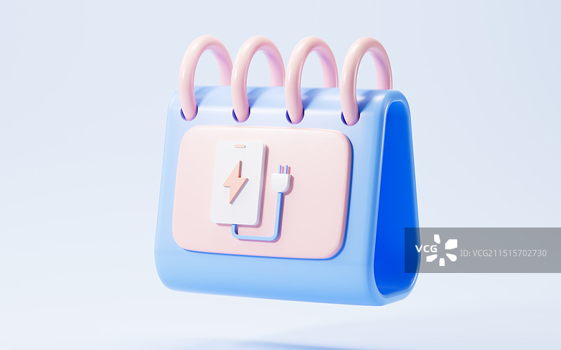 卡通充电图标3D渲染图片素材
