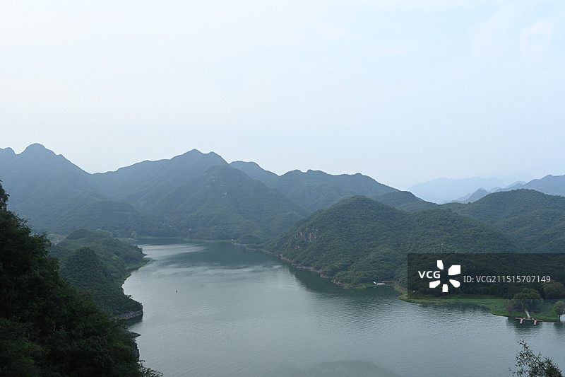 群山湖景 山水风光  河北保定易水湖图片素材