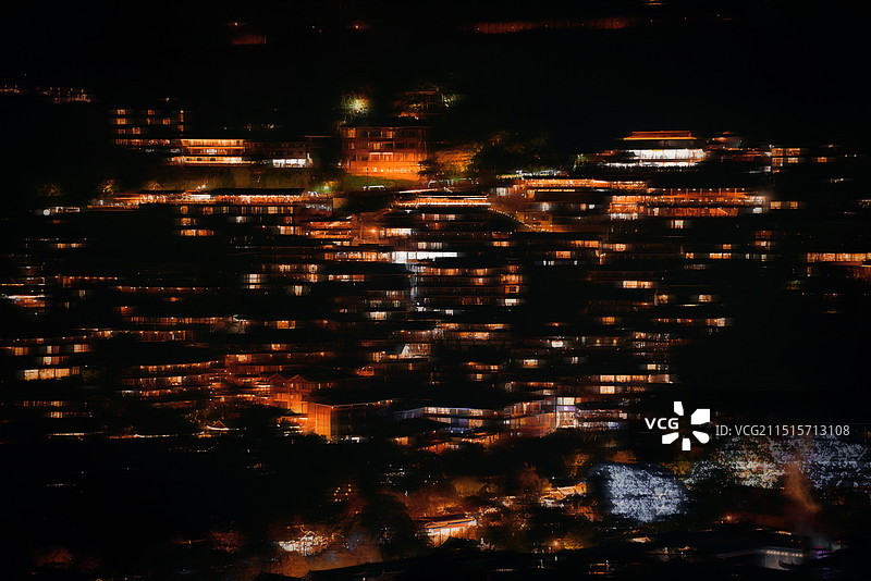 贵州贵阳西江千户苗寨夜景图片素材