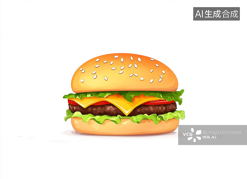【AI数字艺术】美味汉堡图片素材