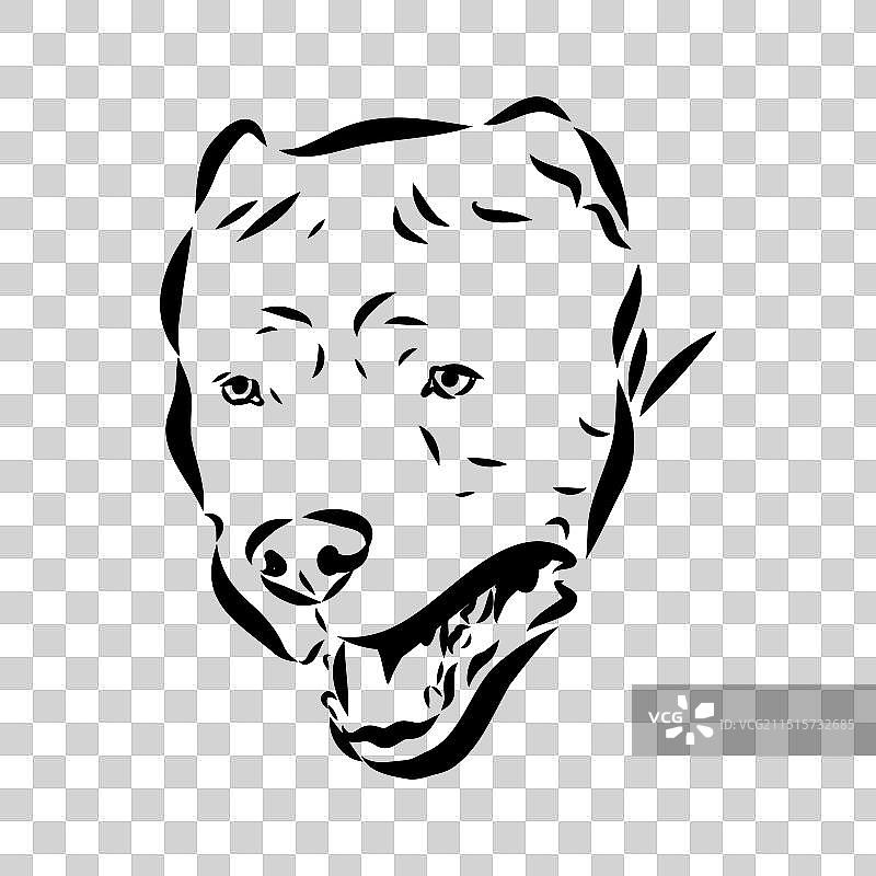 复古手绘美国獒犬草图图片素材